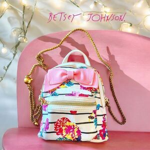 BETSEY JOHNSON Mini Floral Crossbody Bag with Adjustable Strap